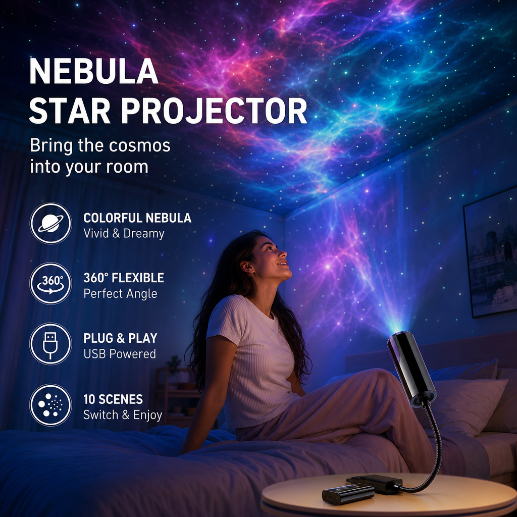 🌌 Projecteur USB Plug-and-Play – Galaxie & Océan HD – Plus de 50 000 Utilisateurs Ravis – Ambiance Magique Instantanée ✨