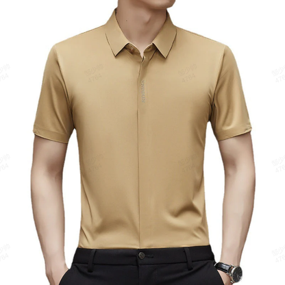 🔥 Offre à moitié prix🔥Chemise d'affaires en soie Quick Dry Ice pour hommes