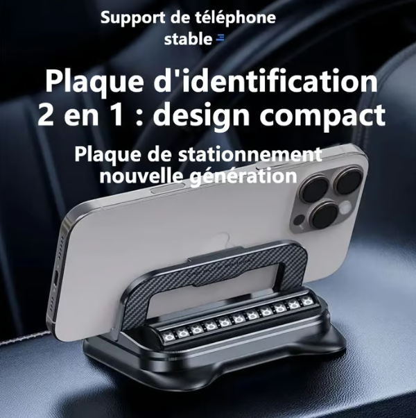 Support de téléphone pour voiture 🔄🚗 | Orientable à 360° · Verrouillage à une main en 0,1 s · Antidérapant et n'abîme pas le tableau de bord · Étanche et résistant aux taches