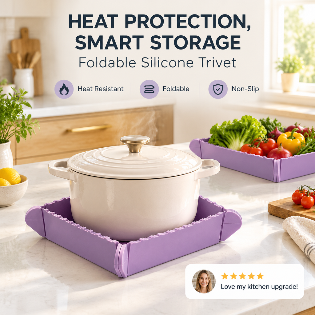 📢📢50 % DE RÉDUCTION !! ⏰Dessous-de-plat magnétique en silicone 🍳🧲 | Dessous-de-plat pliable et petit plateau de cuisine