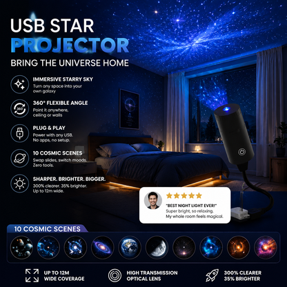 ✨ Projecteur d'étoiles HD prêt à l'emploi 🥳 Plus de 50 000 utilisateurs satisfaits