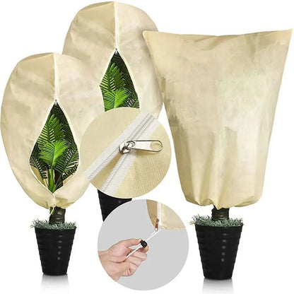 📢📢5 dernières heures : Grande vente⏰⏰🎄 Sac à cordon épais en tissu végétal Housses de protection contre le gel