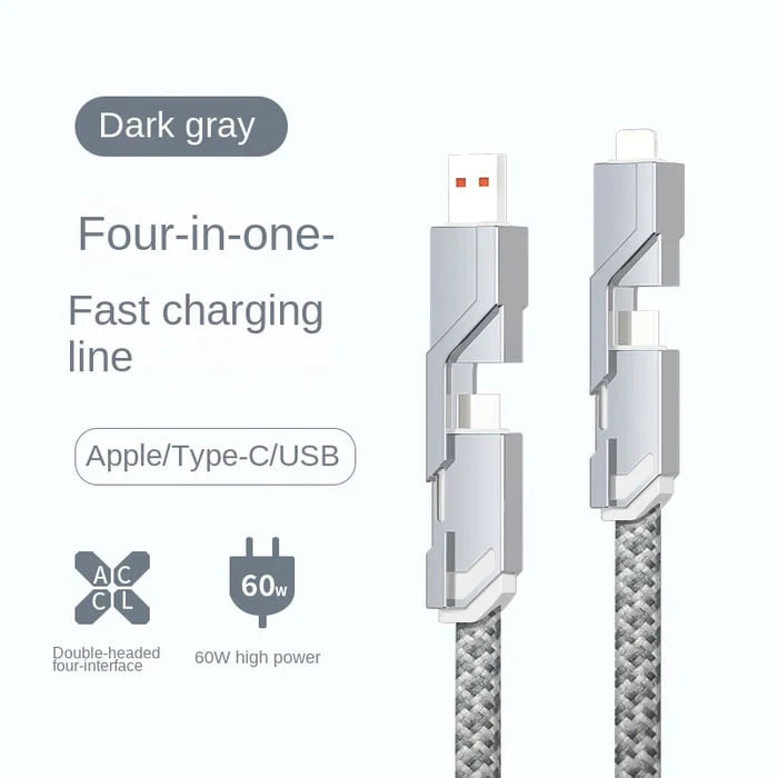 📱4-in-1 [60W Charge rapide & Synchronisation des données]