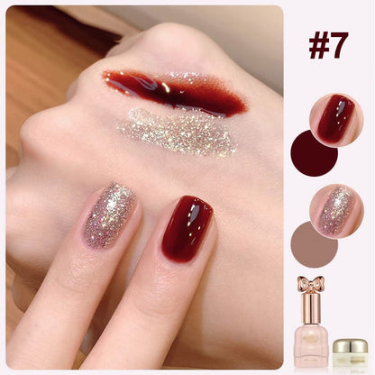 💄💅Ensemble de vernis à ongles bicolores à paillettes tendance💄💅
