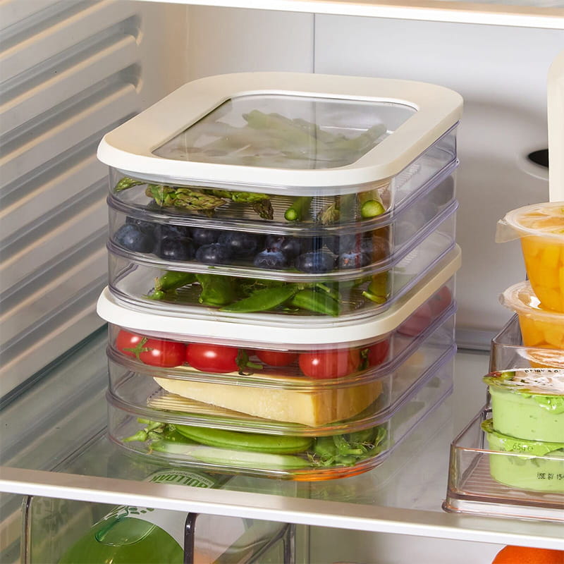 🥗 PROMO FLASH : 50% DE RÉDUCTION ! Boîtes Alimentaires 3 Étages – PET Transparent, Hermétiques & Empilables for Réfrigérateur Organisé 🧊✨