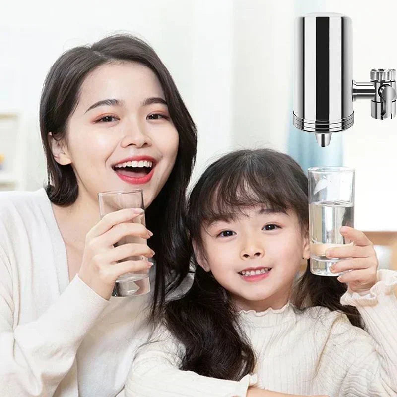 Purificateur d'eau pour robinet ménager en acier inoxydable sans installation