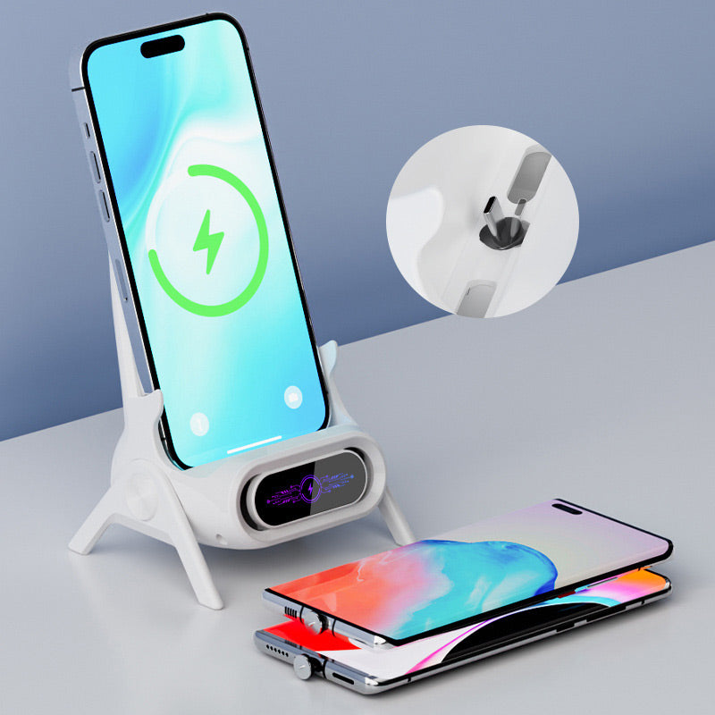 ⚡ Support de Téléphone 3-en-1 + Charge Rapide Sans Fil – Gardez Votre Bureau Propre et Vos Appareils Chargés ! 📱🔋