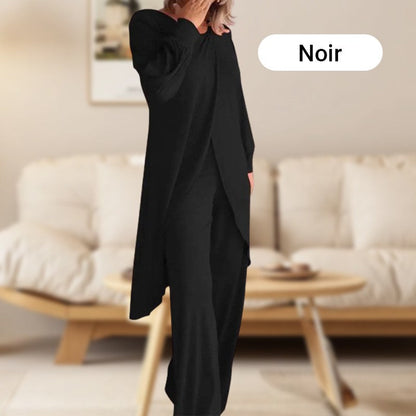 ✨50% de réduction✨Ensemble Ultra Doux et Confortable pour Femmes avec Tunique Irrégulière et Pantalon