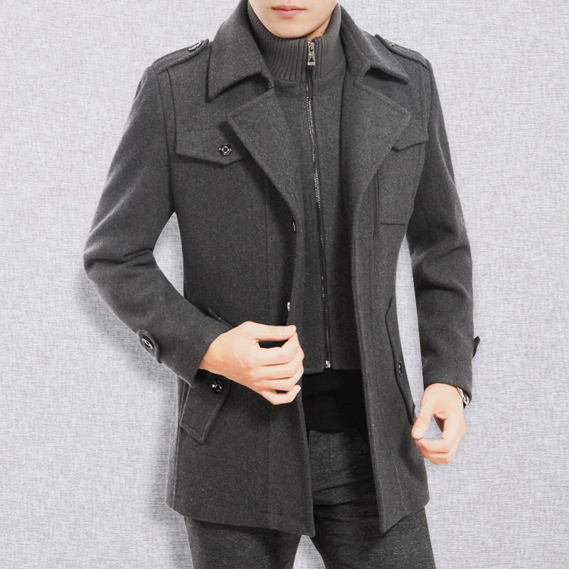 🔈50% DE RÉDUCTION!🧥MANTEAU HOMME DOUBLE COL🍂Laine Chaude Premium, Coupe Moderne pour Automne-Hiver, Style Élégant Intemporel✨