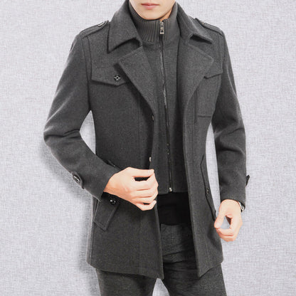 🔈50% DE RÉDUCTION!🧥MANTEAU HOMME DOUBLE COL🍂Laine Chaude Premium, Coupe Moderne pour Automne-Hiver, Style Élégant Intemporel✨