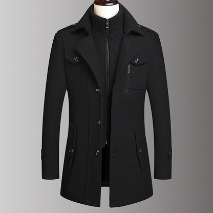 🔈50% DE RÉDUCTION!🧥MANTEAU HOMME DOUBLE COL🍂Laine Chaude Premium, Coupe Moderne pour Automne-Hiver, Style Élégant Intemporel✨