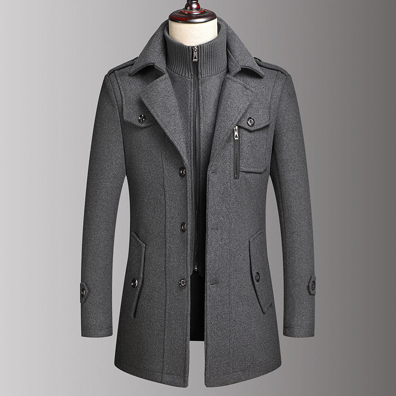🔈50% DE RÉDUCTION!🧥MANTEAU HOMME DOUBLE COL🍂Laine Chaude Premium, Coupe Moderne pour Automne-Hiver, Style Élégant Intemporel✨