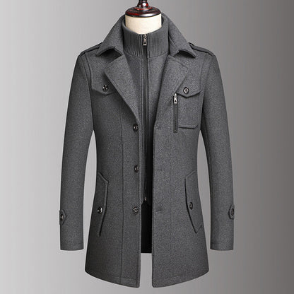🔈50% DE RÉDUCTION!🧥MANTEAU HOMME DOUBLE COL🍂Laine Chaude Premium, Coupe Moderne pour Automne-Hiver, Style Élégant Intemporel✨