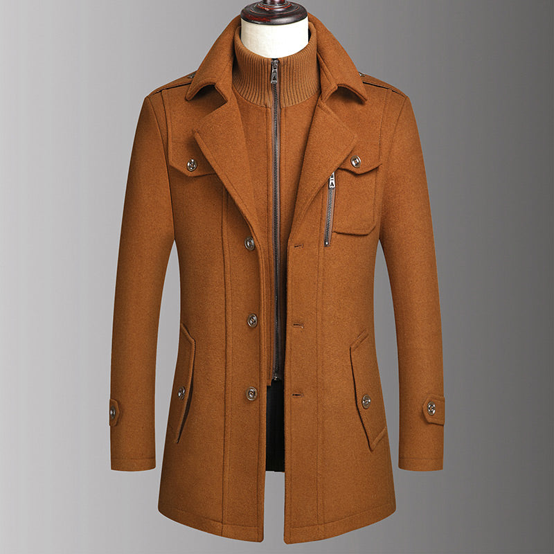 🔈50% DE RÉDUCTION!🧥MANTEAU HOMME DOUBLE COL🍂Laine Chaude Premium, Coupe Moderne pour Automne-Hiver, Style Élégant Intemporel✨
