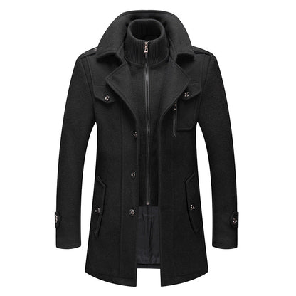 🔈50% DE RÉDUCTION!🧥MANTEAU HOMME DOUBLE COL🍂Laine Chaude Premium, Coupe Moderne pour Automne-Hiver, Style Élégant Intemporel✨