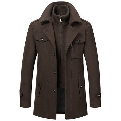 🔈50% DE RÉDUCTION!🧥MANTEAU HOMME DOUBLE COL🍂Laine Chaude Premium, Coupe Moderne pour Automne-Hiver, Style Élégant Intemporel✨