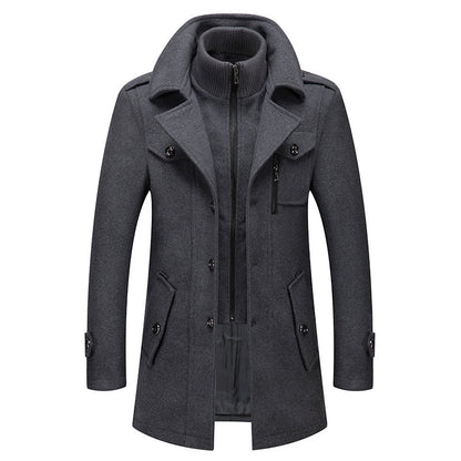 🔈50% DE RÉDUCTION!🧥MANTEAU HOMME DOUBLE COL🍂Laine Chaude Premium, Coupe Moderne pour Automne-Hiver, Style Élégant Intemporel✨