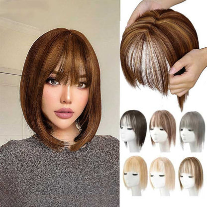 2024 Nouveau design🌸Pièce de cheveux naturelle avec frange pour Frauen💇‍♀️