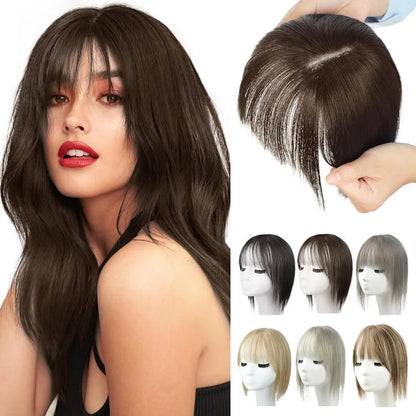 2024 Nouveau design🌸Pièce de cheveux naturelle avec frange pour Frauen💇‍♀️