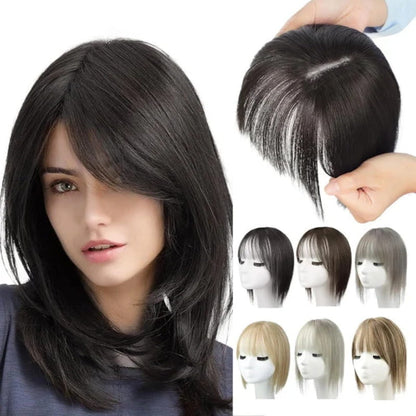 2024 Nouveau design🌸Pièce de cheveux naturelle avec frange pour Frauen💇‍♀️