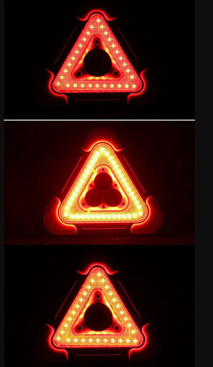 2-EN-1 Lampe de Signalisation d'Urgence Solaire Triangulaire pour le Bord de Route