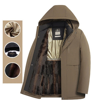 Manteau thermique d'hiver pour homme avec parka à capuche épaisse