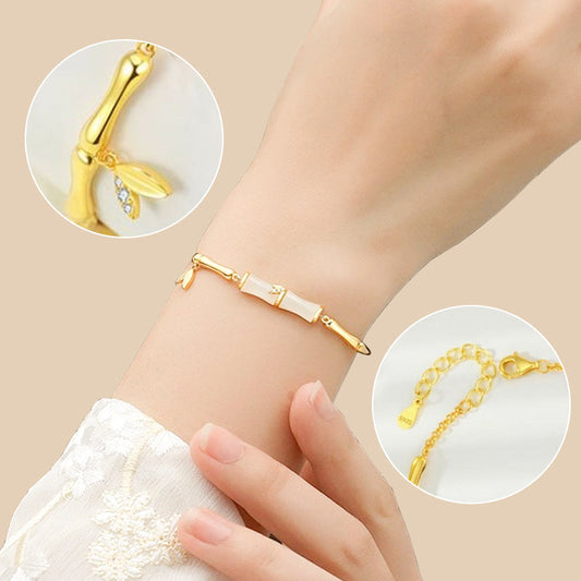 ✨ Bracelet en bambou pour femme avec chaîne élégant ✨