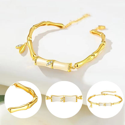 ✨ Bracelet en bambou pour femme avec chaîne élégant ✨