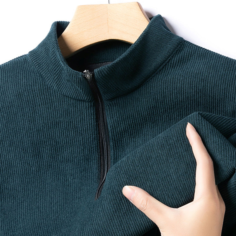 Pullover zippé avec doublure en peluche pour hommes