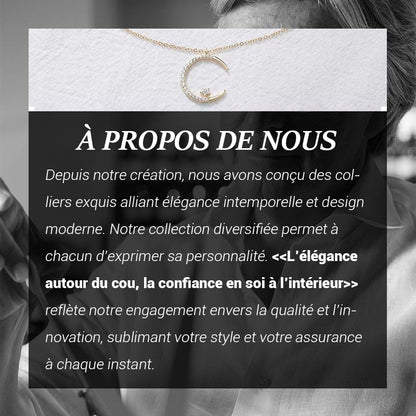 💕50% de réduction💕Collier Étincelant avec Pendentif d'Étoile et de Lune