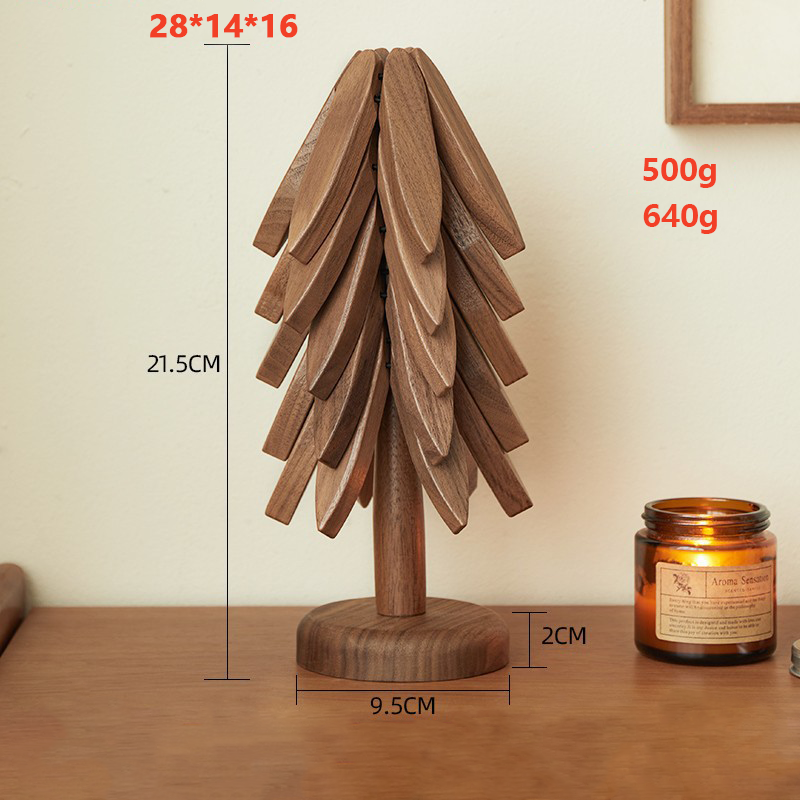 Sous-verres isolants Sous-verres en bois massif en forme d'arbre de Noël