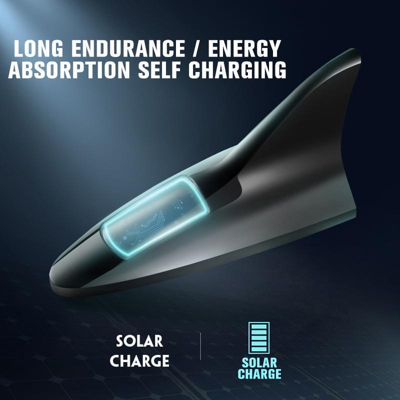 Lampe torche LED à énergie solaire pour voiture avec antenne de toit en aileron de requin