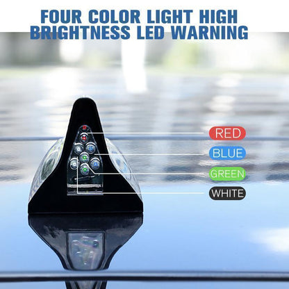 Lampe torche LED à énergie solaire pour voiture avec antenne de toit en aileron de requin