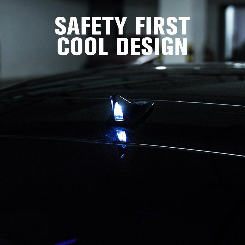 Lampe torche LED à énergie solaire pour voiture avec antenne de toit en aileron de requin