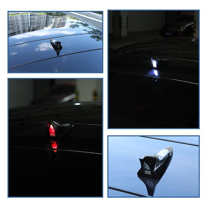 Lampe torche LED à énergie solaire pour voiture avec antenne de toit en aileron de requin