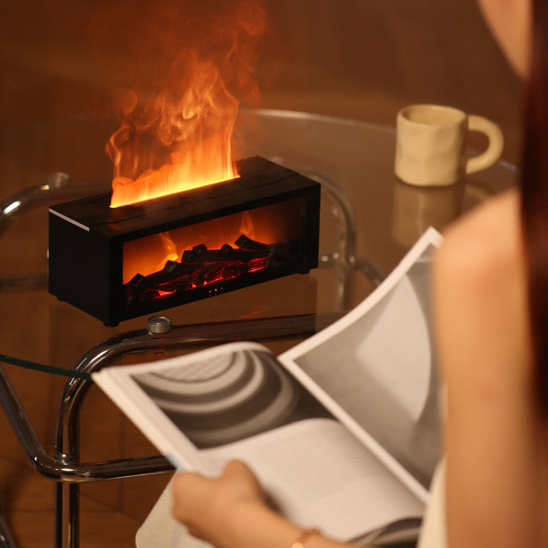 🔥 50% DE RÉDUCTION - DERNIER JOUR ! 💦 Diffuseur d'Humidité avec Flamme de Cheminée - 7 Couleurs LED et Télécommande, Ambiance Apaisante pour Maison/Bureau 🌙📦