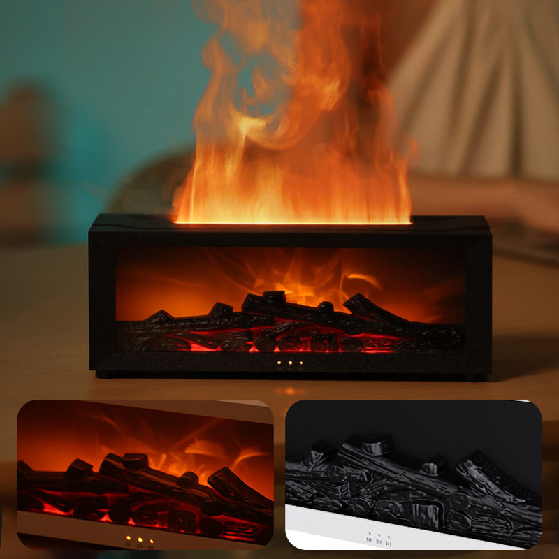 🔥 50% DE RÉDUCTION - DERNIER JOUR ! 💦 Diffuseur d'Humidité avec Flamme de Cheminée - 7 Couleurs LED et Télécommande, Ambiance Apaisante pour Maison/Bureau 🌙📦