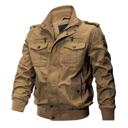 Veste Zipper Militaire Homme - Col Stand 👔⚡️ | Style Robust 🛡️🔥