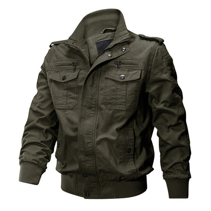 Veste Zipper Militaire Homme - Col Stand 👔⚡️ | Style Robust 🛡️🔥