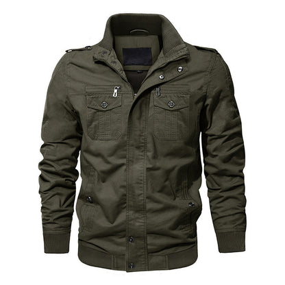 Veste Zipper Militaire Homme - Col Stand 👔⚡️ | Style Robust 🛡️🔥