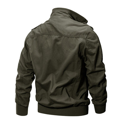 Veste Zipper Militaire Homme - Col Stand 👔⚡️ | Style Robust 🛡️🔥