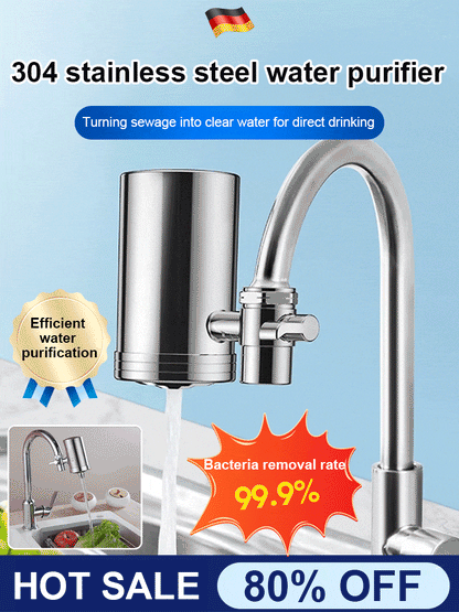 🔥Purificateur d'eau pour robinet domestique en acier inoxydable sans installation