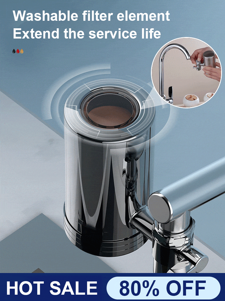 🔥Purificateur d'eau pour robinet domestique en acier inoxydable sans installation