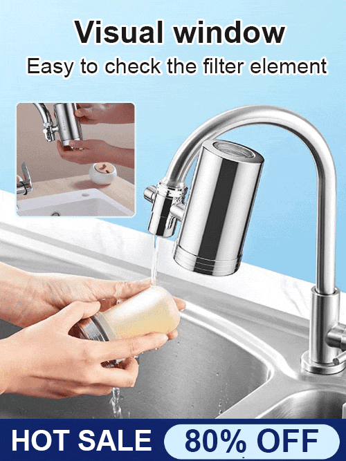 🔥Purificateur d'eau pour robinet domestique en acier inoxydable sans installation