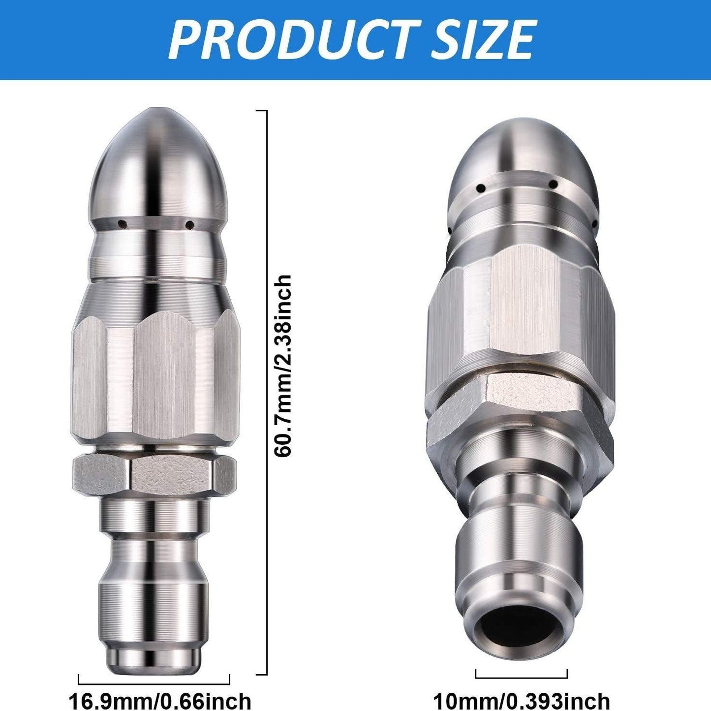 🔩 60% OFF IMMÉDIAT ! 🌊 Buse de Nettoyage pour Égouts en Acier Inoxydable - Élimine les Obstructions et Préviens les Bouchons en Profondeur 💦🚿