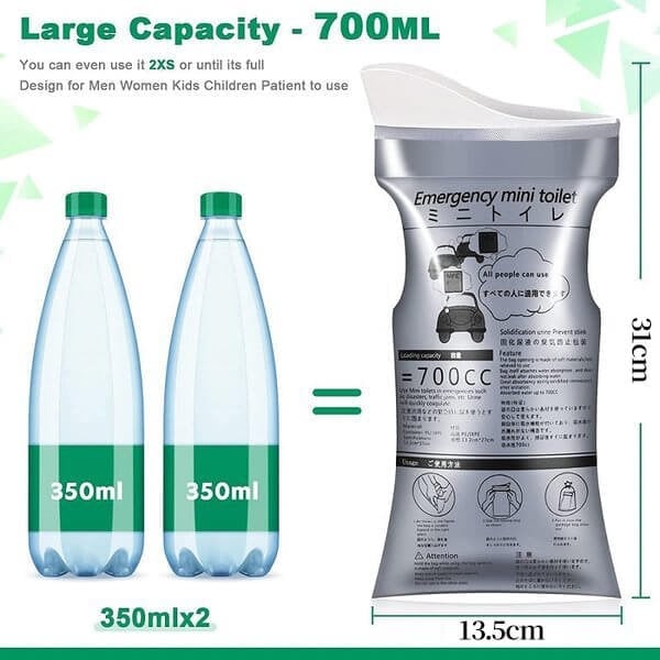 🥳 SOLDES 2026 – 50 % DE RÉDUCTION ! Plus de 50 000 exemplaires vendus !  🌿 Sac portable 700 ml : étanche, anti-déversement, neutralise les odeurs. Idéal pour voyages, camping, urgences. Hygiénique et discret.  🚐 Fini le stress en déplacement !