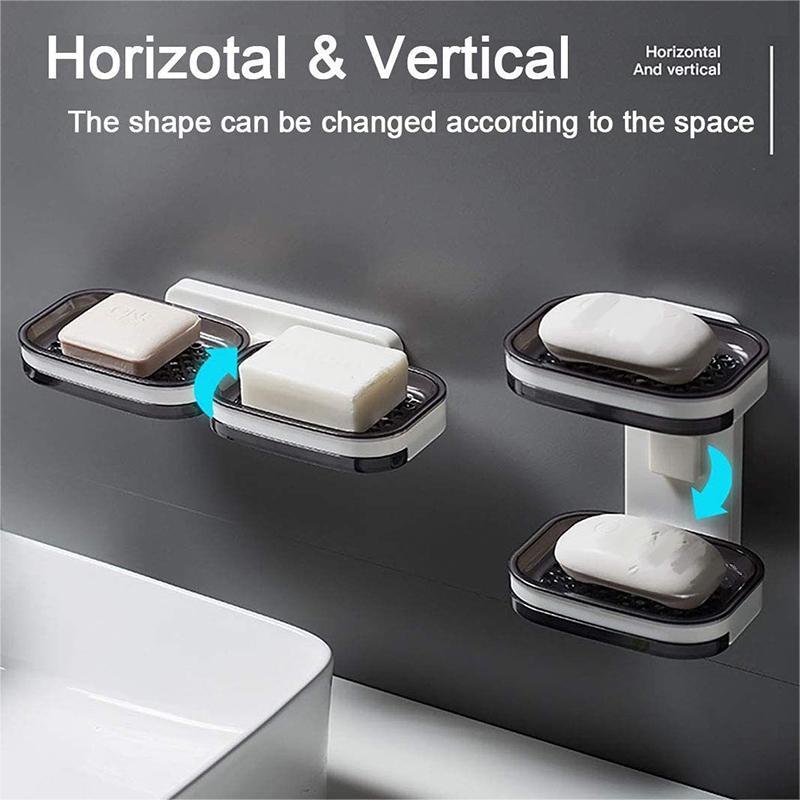 🧼✨ Porte-savon mural – 50 % de réduction ! Installation en 5 secondes, double système de drainage, pas besoin de percer : garde le savon au sec et prolonge sa durée de vie. 💪