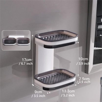 🧼✨ Porte-savon mural – 50 % de réduction ! Installation en 5 secondes, double système de drainage, pas besoin de percer : garde le savon au sec et prolonge sa durée de vie. 💪