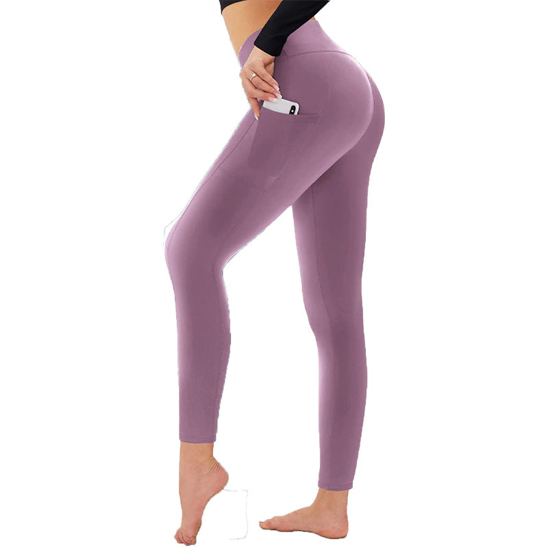 Leggings de yoga à taille haute avec renfort au niveau des fesses, contrôle abdominal et poche latérale