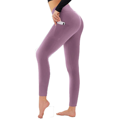 Leggings de yoga à taille haute avec renfort au niveau des fesses, contrôle abdominal et poche latérale
